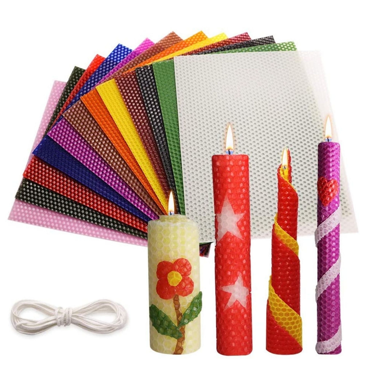 Candle Making Kit Beeswax - 13pcs 20*20cm Color Beeswax Sheet Candle