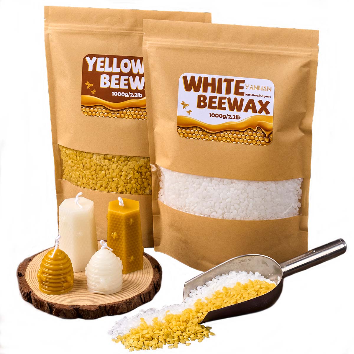 1000g Pure Natural Granular Wh – обзор и цена Candle Making Kit Beeswax