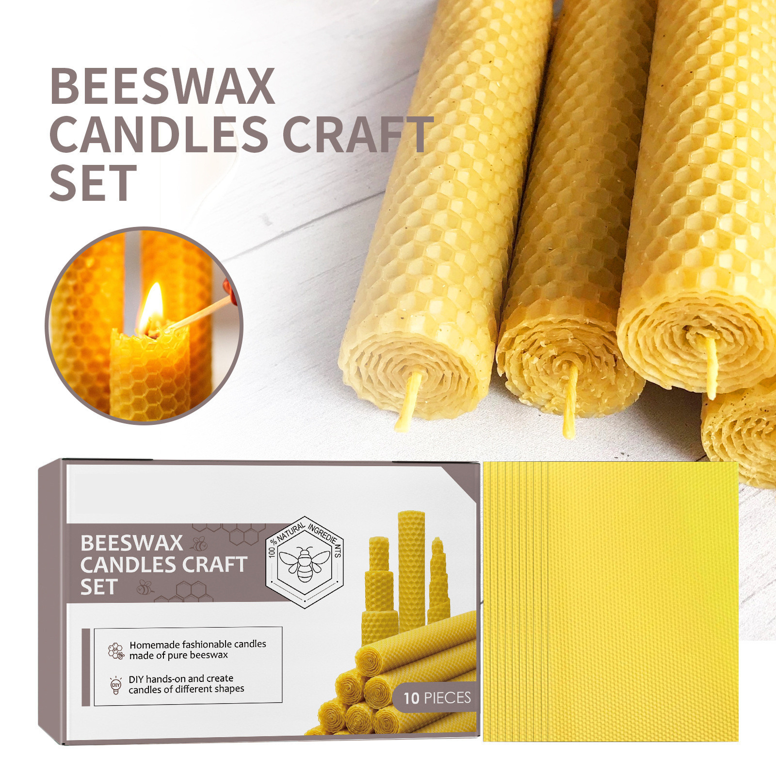 10/20/30pcs Natural Beeswax Sh – обзор и цена Candle Making Kit Beeswax